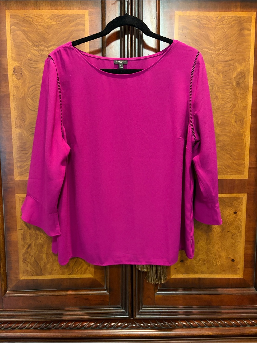Talbots Women's Bright Fuchsia Boatneck Blouse